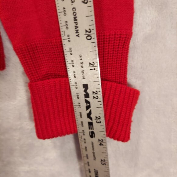 Liz Claiborne Womens L Sweater Bold Red Wool Blend Turtle Neck Office career - Picture 10 of 15